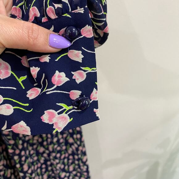 Vintage DVF Editions for Lord & Taylor Sheer Midi Mock Neck Dress - Picture 5 of 12